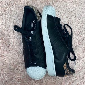 Limited Edition Black Adidas with Snakeskin Back